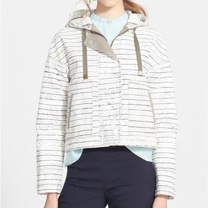 Tory Burch 'Nadia' Print Hooded Crop JacketSmall